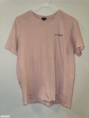 Express Short-Sleeve Crew Tee in Pale Pink